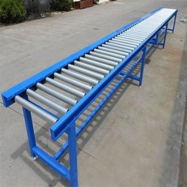 Blue Rectangular Painted Oil Resistant Vertical Lift Steel Roller Conveyor For Industrial Use