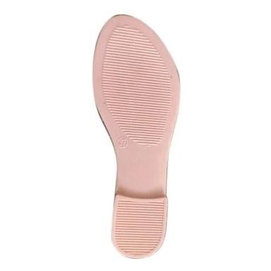 Cream Curved Edges Slip Resistant Fancy Flat Pvc And Pu Ladies Sandal Sole