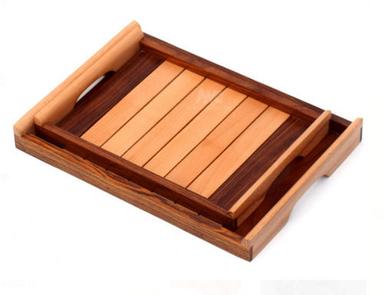 Brown 30.5 X 21.6 X 25 Cm Handcrafted Rosewood Rectangular Wooden Serving Tray 