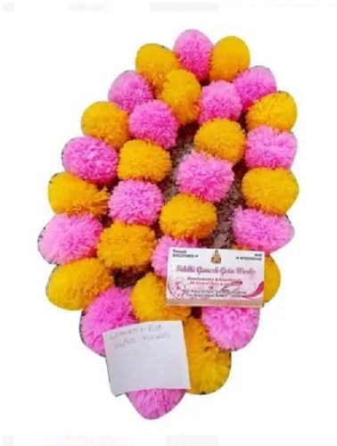 Yellow And Pink Multi Color 5 Feet Height Artificial Marigold Flower Garland