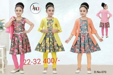 Party Wear Girls Frock And Legging With Jacket Dress General Medicines