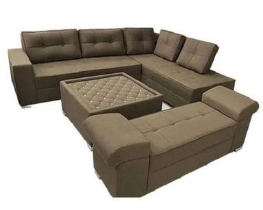 Machine Made 7 Seater Designer Synthetic Leather And Wooden Antique Sofa Set