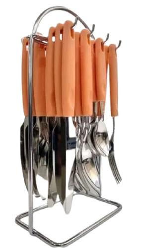 Polished Stainless Steel Cutlery Set With Plastic Handle For Kitchen