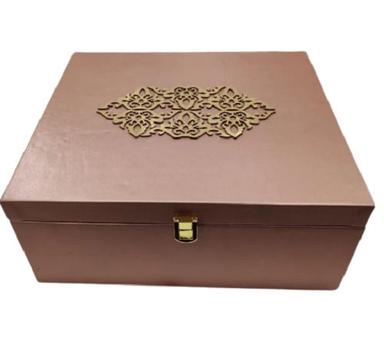 16x12x4 Inch Rectangle Coffee Brown Foldable Velvet Paper Wedding Invitation Box