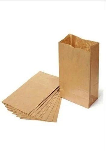 Brown Disposable And Light Weight Tear Resistant Paper Bottom Bag