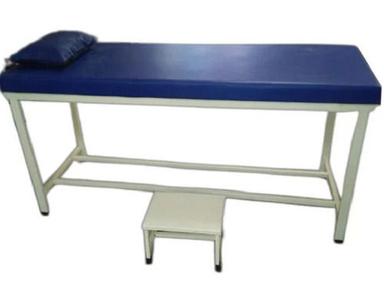 Silver And Blue 6.5 Feet Length Stainless Steel Hospital Attendant Bed