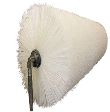 White Industrial Soft Nylon Roller Brush With Cast Iron Handle