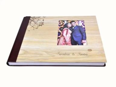 7.9X5.9 Inches Rectangular Engraving Moisture Proof Wooden Album Photo Cover Perfect Binding