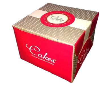 Red Printed Square Matte Lamination Paper Disposable Cake Packaging Box