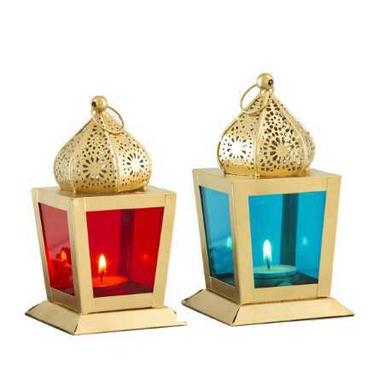 Silver Handmade Best Design Candle Lantern With Golden Finish