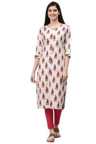 Printed Round Neck 3-4Th Sleeves Breathable Long Cotton Kurti For Ladies Application: Proceq Resipod Concrete Resistivity Meter