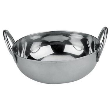 Silver 3-4 Mm Polished Stainless Steel Kadai Cookware For Home Kitchens