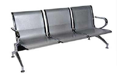 Machine Made 71 X 12 X 31 Inch Stainless Steel Three Seater Visitor Chair