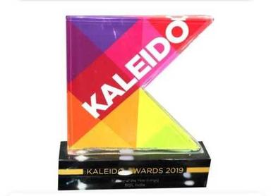 White-Black 8.2 Inch Paint Coated Kaleido Crystal Awards For Competition Use