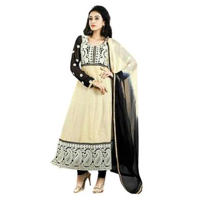 Ladies Embroidered Cotton Round Neck Long Sleeve Party Wear Anarkali Suit Cutting Thickness: Different Available Millimeter (Mm)