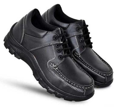 Men Black Pure Leather Safety Shoes Grade: A