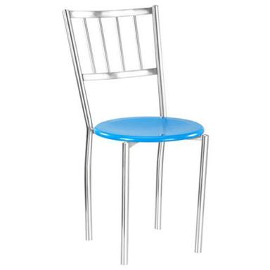 Wear Resistant Stainless Steel Cateen Chair With Blue Cushion