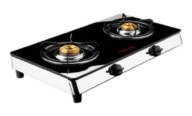 Glass Top 2 Burner With Manual Ignition Stylish Butterfly Gas Stove For Home Use