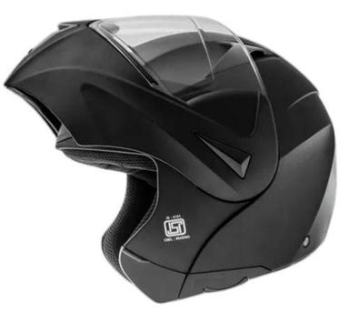 Black 1100 Gram Plastic Body And Fiberglass Body Full Face Flip Up Helmet