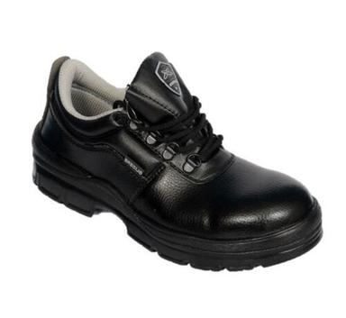 Black Light Weight And Comfortable Lace Up Polyurethane Safety Shoes For Men