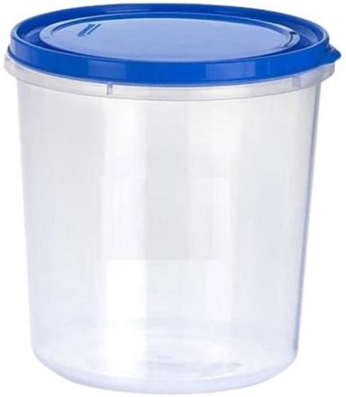 White And Blue 10 Liters Storage Round Shaped Air Tight Polypropylene Plastic Container