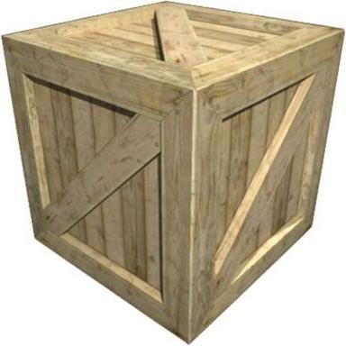 Brown 25X25X25 Inch Square Termite Proof Solid Wooden Crate For Shipping Use