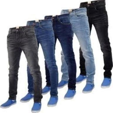 28 To 40 Inches Waist Size Plain Dyed Slim Fit Narrow Stretchable Denim Jeans For Men