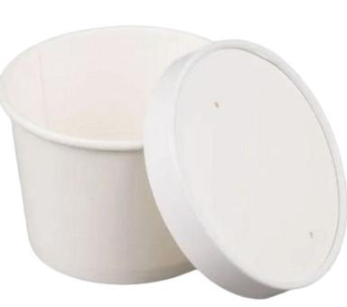  सफेद 120 मिलीलीटर पर्यावरण के अनुकूल और रिसाइकिल करने योग्य सादा गोल डिस्पोजेबल पेपर आइसक्रीम कप ढक्कन के साथ 