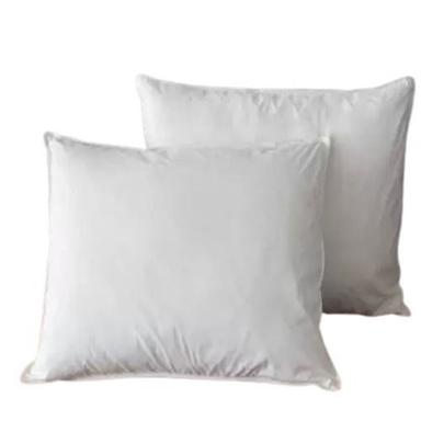 White 17 X 27 Inch Square Microfiber Filling Plain Soft Cotton Pillow 