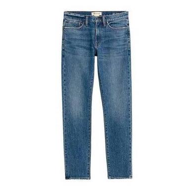 Blue Regular Fit Plain Dyed Anti Wrinkle Casual Wear Denim Jeans For Mens