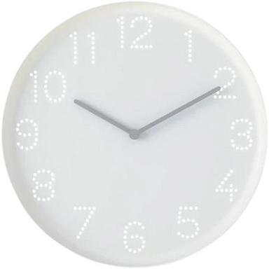 White 25 X 5 Centimeters Analog Type Round And Glass Plastic Body Wall Clock