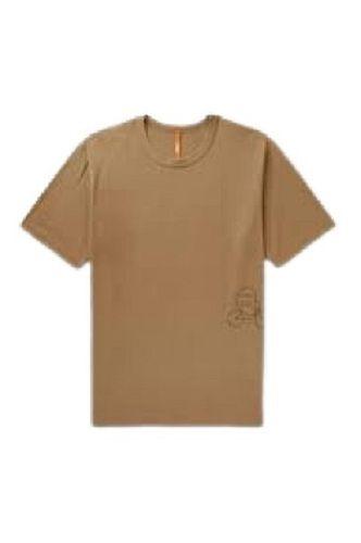  ऊनी पुरुषों की गोल गर्दन शॉर्ट स्लीव प्लेन पैटर्न प्योर कॉटन फ़ैब्रिक टी शर्ट