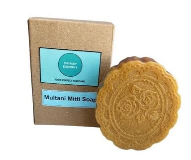 Yellow Round Shape Skin Friendly Medium Size Multani Mitti Soap 