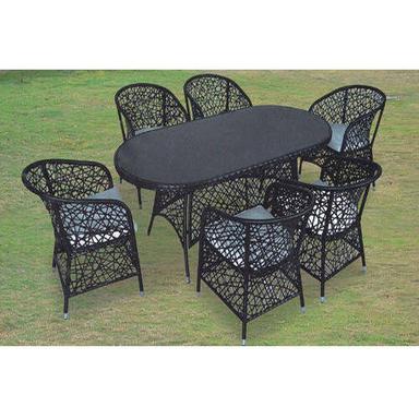 Rectangular Shape Plastic Dining Table With 6 Seater For Garden
