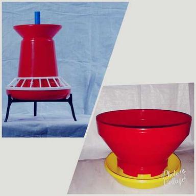 White Pvc Red Yellow Starter Feeder For Poultry Chick Feeder Usage