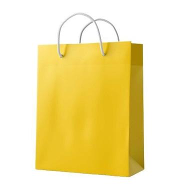 Plain Yellow Rope Handle Recyclable Kraft Paper Carry Bags Max Load: 5  Kilograms (Kg)
