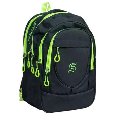 Black And Green 18 X 13 X 10 Inches Waterproof Vest Handle Polyester School Bag