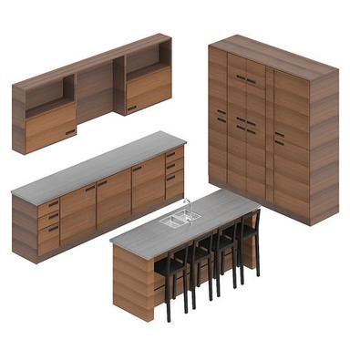 Painted Finish Solid Wooden Modern Designer Modular Kitchen Furniture Set