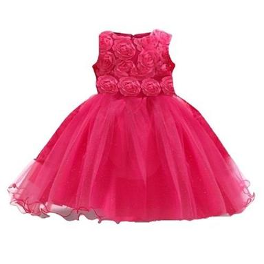 Baby Plain Designer Sleeveless Party Wear Stylish Designer Chiffon Silk Frock Age Group: 1-3