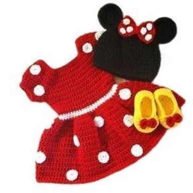 Short Sleeves Daily Wear Knitted Woolen Baby Frocks With Cap And Shoes Age Group: 0-12 Months Above