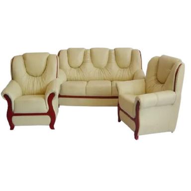 Solid Wood Modern Synthetic Leather Sofa Set With Five Seater For Indoor Furniture  No Assembly Required