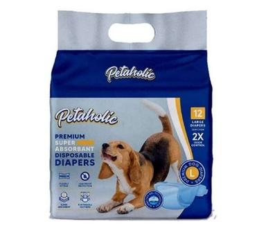 White Pack Of 12 Pieces Polypropylene Super Absorbent Disposable Diaper For Dog
