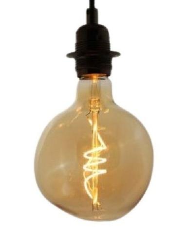 Yellow 7 Watt Round Classic Design Glass And Copper Decorative Led Light Bulb