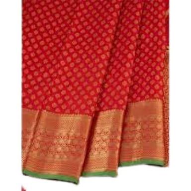 Summer Cotton Party Wear Printed Red Bridal Silk Sarees