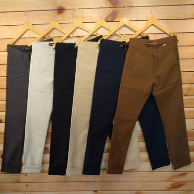 Casual Wear Regular Fit Ankle Length Zipper Fly Plain Dyed Cotton Mens Pant