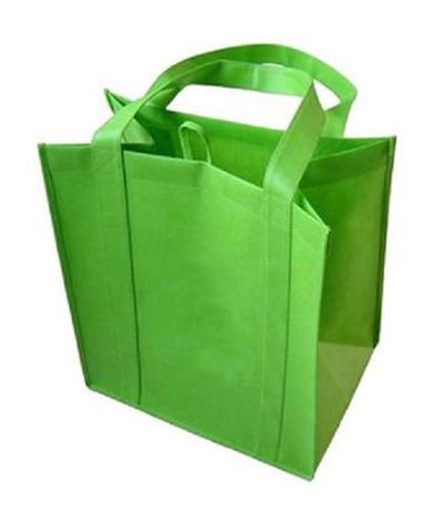 Green Plain Flexi Loop Hand Length Handle Carry Bag