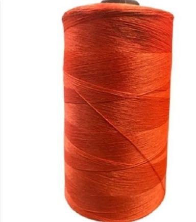 Orange 2200 Meter Long 500 Grams Plain Dyed And Semi Dull Polyester Sewing Thread