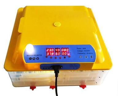 Yellow Dual Power Fully Automatic 48 Egg Incubators, Digital Temperature/Humidity Control