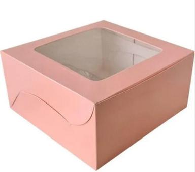 Pink 10 X 10 Inches Matte Laminated Square Cake Packaging Box