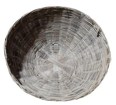 Brown 21X21X8 Centimeters Lightweight And Eco Friendly Round Bamboo Fruit Basket